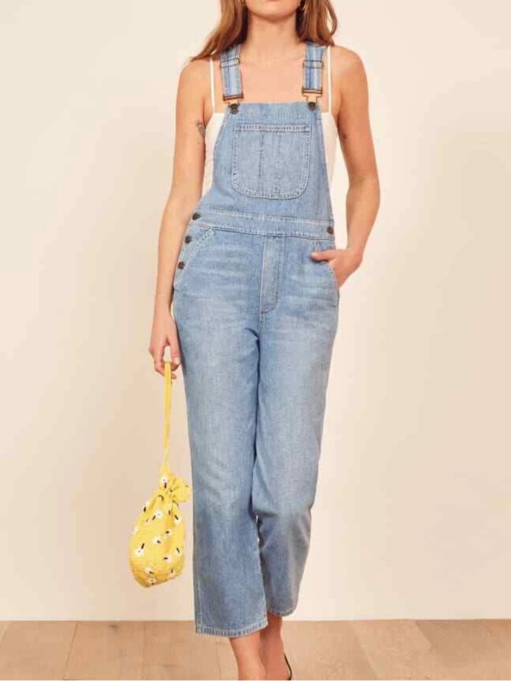 Reformation Smith Bristol Washed Blue Denim Size 4 Overalls